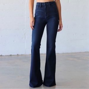 Pylo High Waisted Dark Blue Bell Bottom Jeans (size 26)